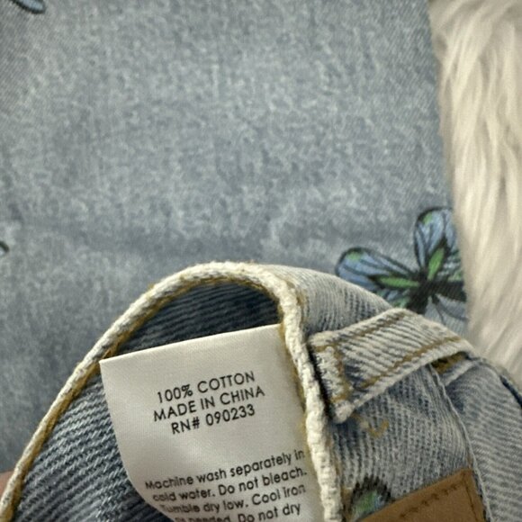 PACSUN womens NWT Dad Jeans Butterfly pattern 22 light wash y2k - Picture 8 of 16